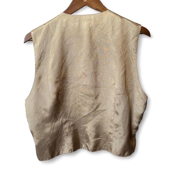 Carol Anderson Tapestry Floral Vest Cream Baroque Brocade Waistcoat Large - Picture 6 of 8